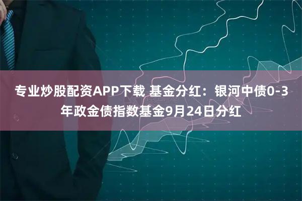 专业炒股配资APP下载 基金分红:银河中债0-3年政金债指数基金9月24日分红