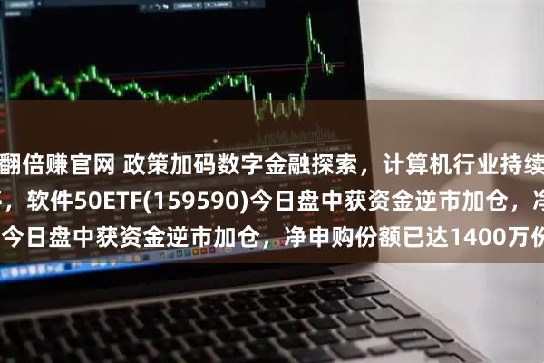 翻倍赚官网 政策加码数字金融探索，计算机行业持续回暖，石基信息涨停，软件50ETF(159590)今日盘中获资金逆市加仓，净申购份额已达1400万份